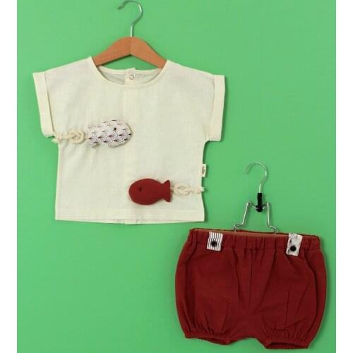 Mobile Finny Linen Soft Baby Suit (Tile)