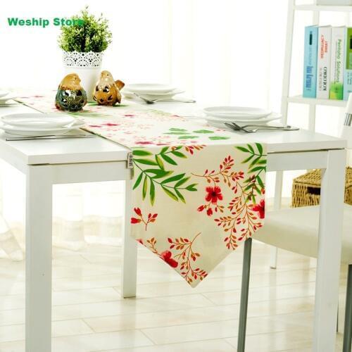 Fashion Home Double-deck cotton table runner Sakura Modern American country Style Table flag and Placemat