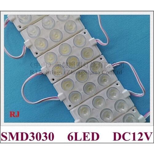 Injection LED light module with lens DC12V SMD 3030 6led 3W 75mm*40mm LED back light for sign letter and lighting boxes