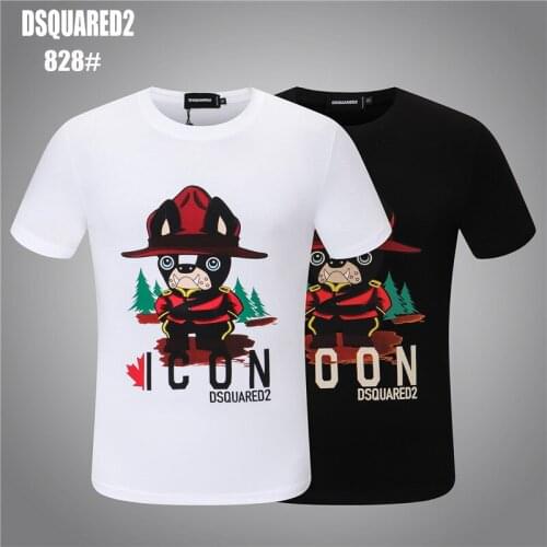New Dsquared2 Mens and Womens T-shirt Fashion Street Style Printing Dog Casual O-neck Short-sleeved Pattern DSQ2 SHIRT