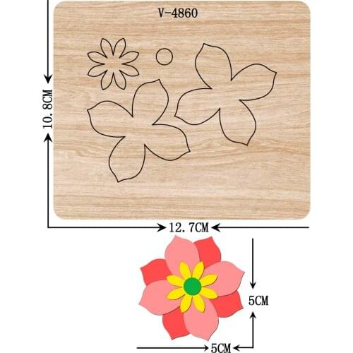 New Flower wooden dies cutting dies for scrapbooking Multiple sizes V-4860