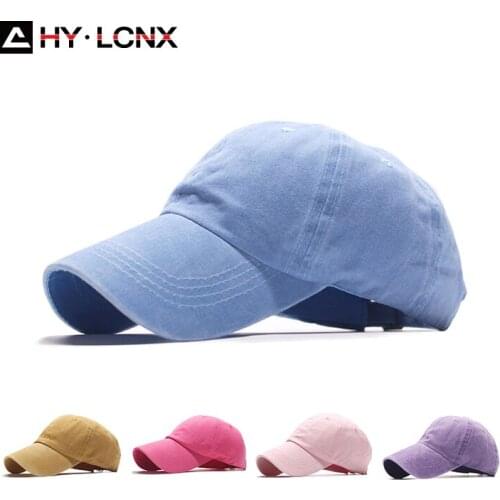 Spring New Men Washed Cotton Breathable Sun Cap Women Fashion Outdoor Sport Leisure Light Solid Color Baseball Cap