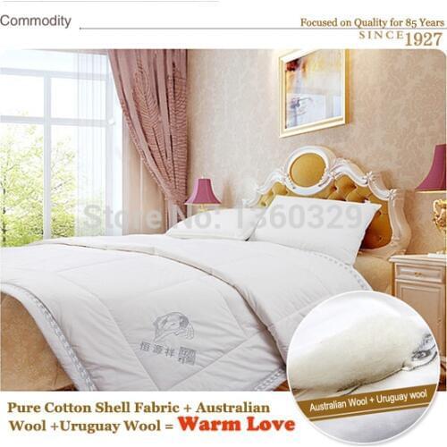 220*240cm Australian Wool White Comforter Winter Quilts Pink edredon casal King edredom Designer Comforters and Bedding colcha