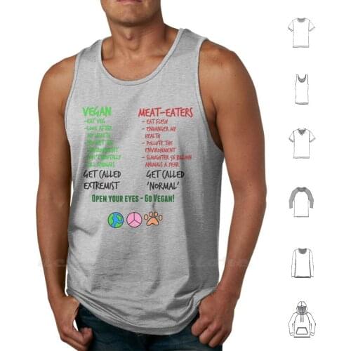 Open Your Eyes-Go Vegan! Tank Tops Vest Sleeveless Vegan Go Vegan Animal Rights Animal Liberation Alf Animal Liberation