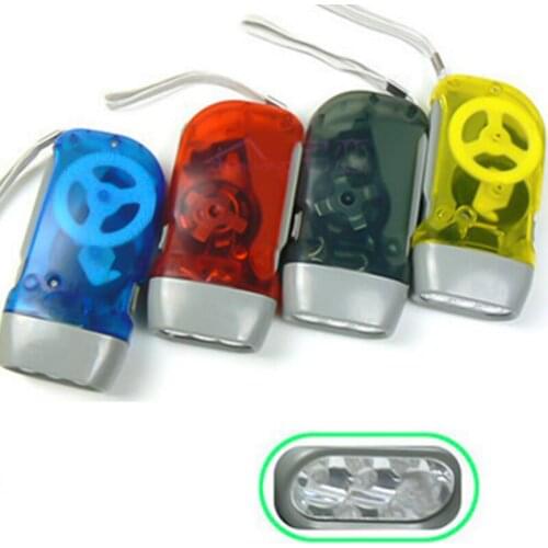 Outdoor EDC Light Tool 3 LED Hand Press Dynamo Crank Flashlight Camping Hiking Emergency Manual Generator Torch Lamp Wholesale