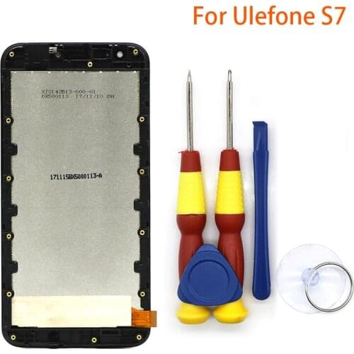Touch Screen LCD Screen LCD Display For Ulefone S7 Digitizer Assembly With Frame Replacement Parts+Power volume button