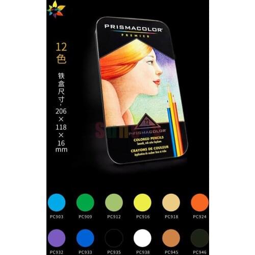 USA 12 Tin Prismacolor Premier Crayons De Couleur Wood Color Pencil Drawing Painting Stationery Sanford Soft Oily Color Pencil