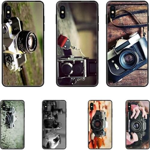 Light Black Soft TPU Phone Case Skin Cover Retro Camera Fans For Galaxy S20 S10e S10 S9 S8 S7 S6 S5 edge Lite Plus Ultra