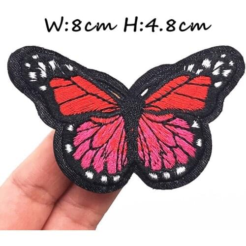 10Pcs/lot Iron On Patches For Clothing Animals Butterfly Embroidery Patch Appliques Badge Stickers For Clothes Backpack