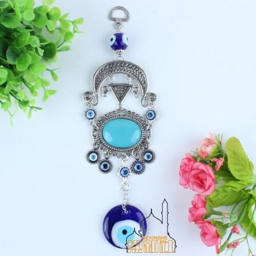 Turkey blue diamond emerald eyes Muslim peace metal pendant evil "Jushi wall hangings