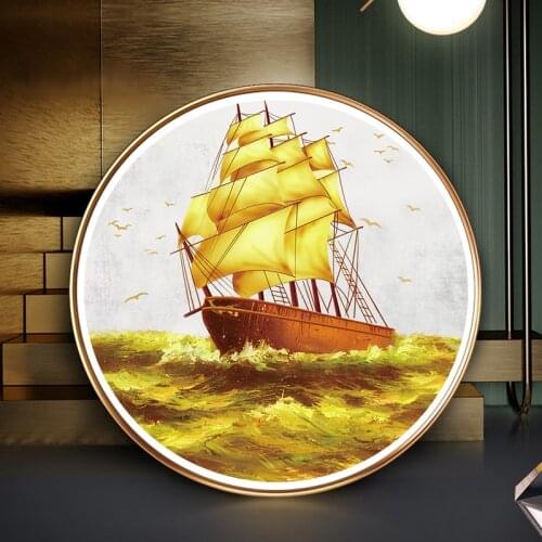 Full Embroidery 11CT 9CT DIY Golden Sailboat Landscape Patterns Kits Chinese Cross Stitch Thread Needlework Sets Cross Stitch