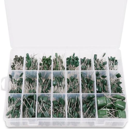 High Quality Capacitors Set Plastic Case 700pcs 24 Values Mylar Polyester Film Capacitor Assortment Kit 0.22NF to 470NF / 100V