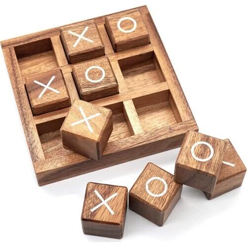 XO Wood Board Game Toy Leisure Parent-Child Interaction Game Board Chess Developing Intelligent Puzzle Game Educational Toys