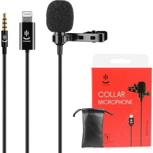 YC-LM10 Phone Audio Video Recording Lavalier Condenser Microphone for iPhone 8 7 6 5 4 Sumsang GALAXY 4 LG G5 G4 HUAWEI Mate 20