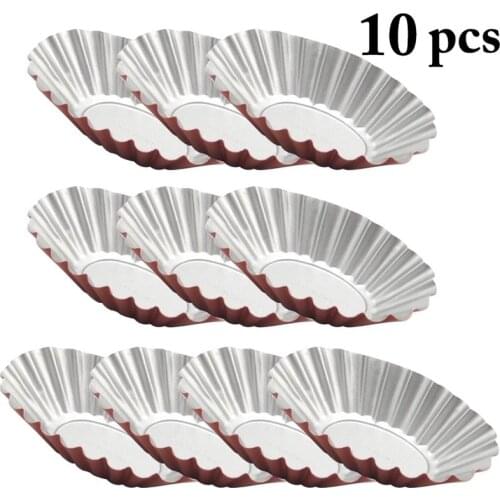 10 Pcs Creative Ripple Egg Tart Mold Mini Flower Shape Cupcake Muffin Baking Cup Tartlets Pans Home Dessert Pastry Baking Tool