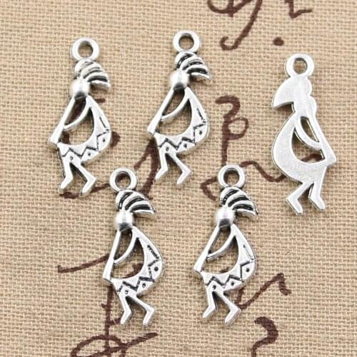 15pcs Charms Native Kokopelli 24x9mm Antique Making Pendant fit,Vintage Tibetan Bronze Silver color,DIY Handmade Jewelry