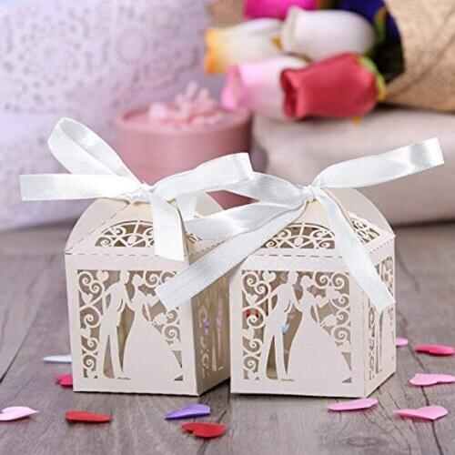 50pcs/lot Laser Cut Flower Wedding Candy Box Wedding Gift For Guest Wedding Favors And Gifts Christmas and Birthday Party Box