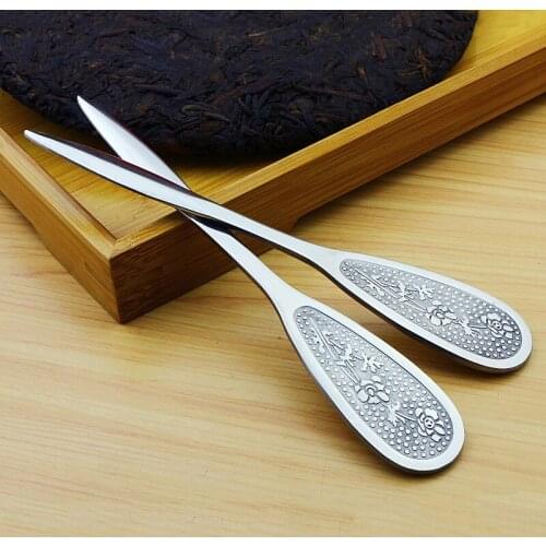 500pcs/lot Puerh Tea Knife Stainless Steel Puer Needle Thickness Insert Tea Cake Brick Cone Prying Tool For Chinese Tea LZ1301