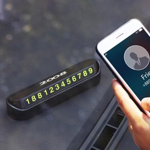Car Temporary Parking Card Phone Number Card Plate For Peugeot 2008