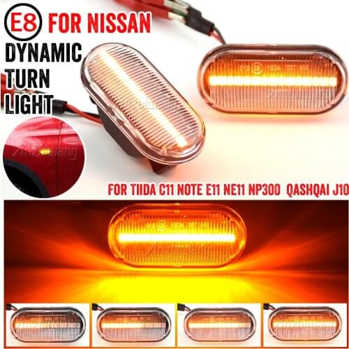 Car Side Marker Light Dynamic LED Turn Signal Light For Nissan Tiida C11 Note E11 NE11 Micra K12 NP300 Navara D40 Qashqai J10