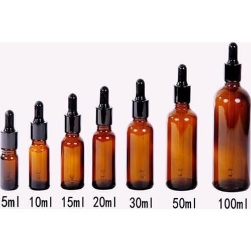 5/10/15/20/30/50 ml Amber Glass Liquid Reagent Pipette Bottle Eye Dropper Drop Aromatherapy Storage Jar Bottles