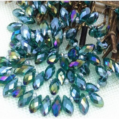 Free shipping 90pcs 6*12mm multicolor crystal glass teardrop loose spacer accessories beads waterdrop diy jewelry findings B2876