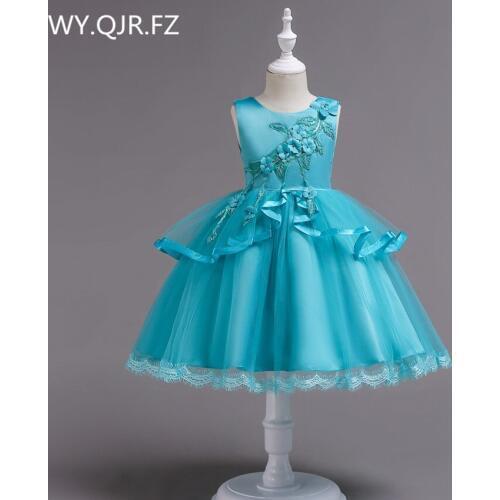 BH725#Flower Girl Dresses blue pink Medium Big size children irregular gauze princess party prom Christmas performance dress