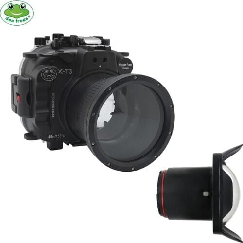 Seafrogs 40M/130FT Underwater camera housing case for Fujifilm X-T3 Fuji XT3 FP.1 (16-50/18-55mm) lens Waterproof Diving Case
