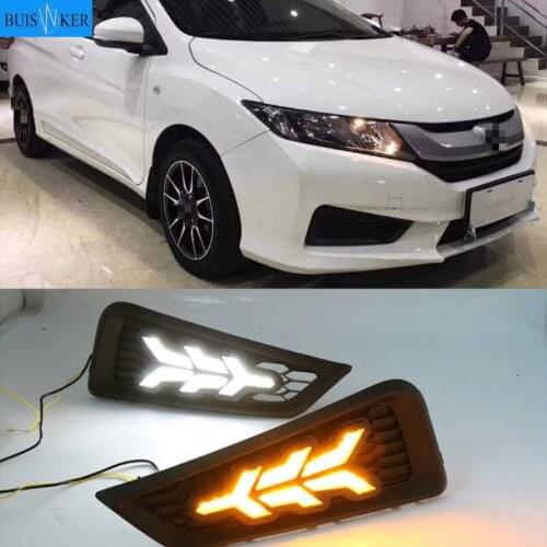 For Honda City 2015 2016 No-error Daytime Running Light LED DRL Fog Lamp Driving Lamp Car Styling