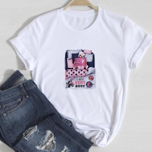 T-shirt Women Funny Harajuku Graphics Tshirts Casual Short Sleeve O-Neck Short sleeve T shirt Femme Tees Female Clothing Tops