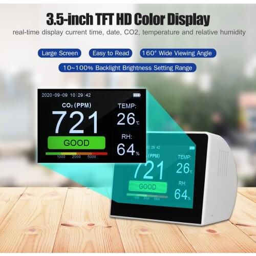 CO2/RH/Temp Gas Analyzer Air Quality Detector Temperature Humidity Monitor CO2 Meter Tester Hygrothermograph with Data Logger