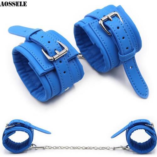 PU Leather Sex Handcuffs Shackles Wrist Cuffs Roleplay SM Adult Game Sex Toys For Couples Women Men Gay BDSM Bondage Set Toys