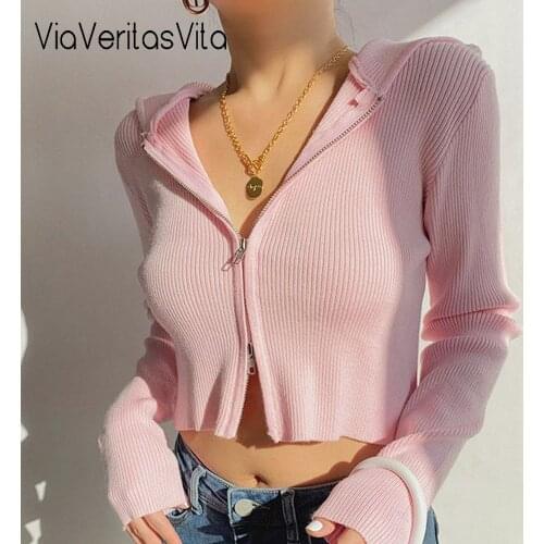 Zip-up Cardigan Women Jacket Outwear Mujer Zoravcky Basic Coat Jogger Short Sport Coat Hoddied Crop Top Femme Casual 2020 Autumn