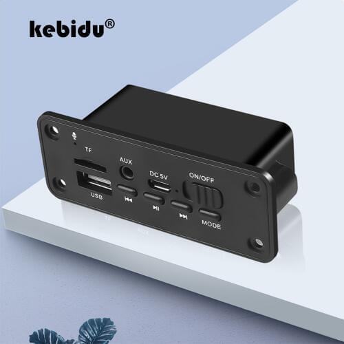 Kebidu DC 5V Bluetooth MP3 WMA Decoder Board Audio Module USB TF Radio Wireless FM Receiver MP3 Player 2 x 3W Amplifier For Car