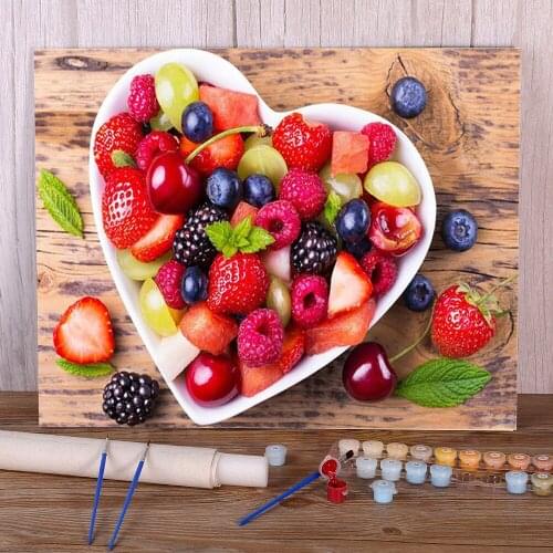 Fruit Strawberry DIY Painting By Numbers Complete Kit Acrylic Paints 40*50 Canvas Painting Handmade For Adults Handicraft Art