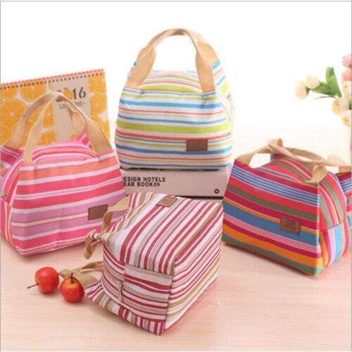New Fashion Portable Insulated Canvas lunch Bag Thermal Food Picnic Lunch Bags for Women kids Men Cooler Lunch Box Bag Tote