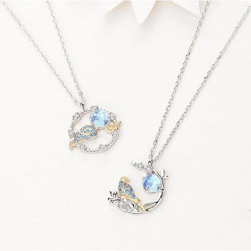 Charm Fashion Silver Color Chain Necklace Creative Clouds and Bird Pendant Necklaces For Women Wedding Minimalist Bride Necklace