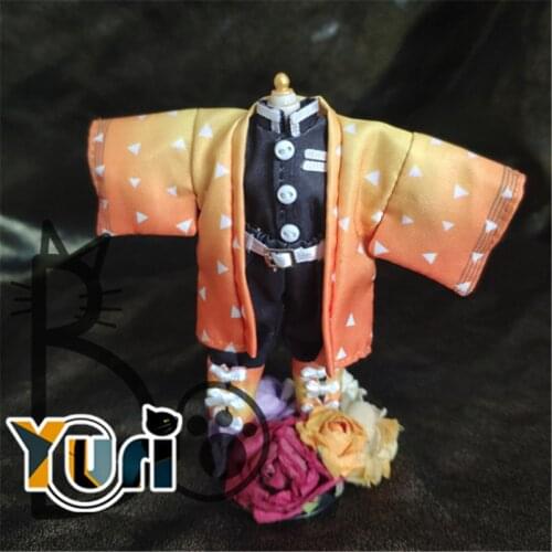Yuri Handmade OB11 Clothes Anime Demon Slayer Kimetsu No Yaiba Agatsuma Zenitsu Costume Figure Printing Clothing Cosplay Gift C