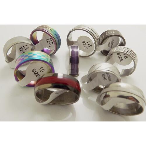 Wholesale 100 pcs 10 kinds of rings mixed Stainless Steel Rings Fashion Jewelry