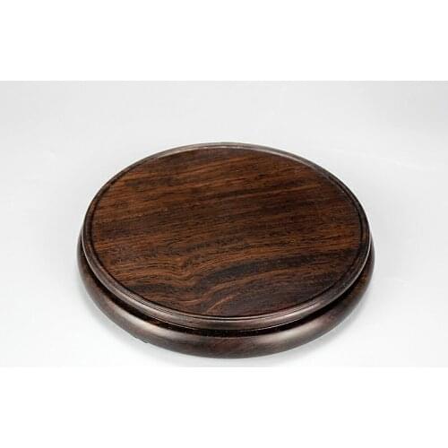 7.5-22cm Diameter Ebony Ming Style Base Craftwork Solid Wood Base Flower Vases Stone Jade Teapot Aquarium Base