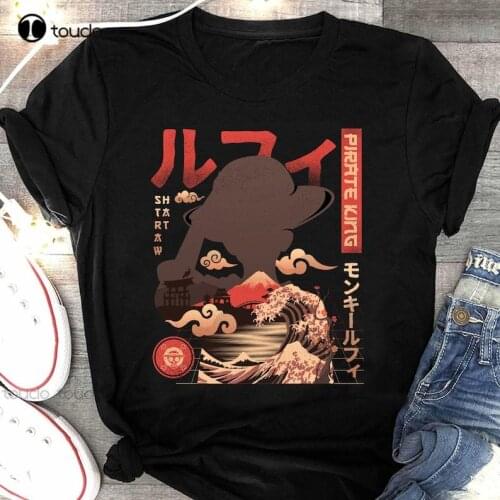 Pirate King Luffy One Piece Anime Straw Hat Pirates Monkey D Luffy Manga Zoro Mugiwara Sanji Japanese Anime Button Up T Shirt