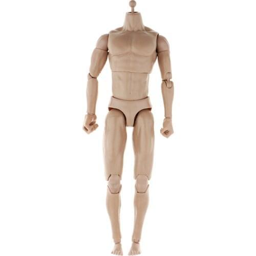 Moveable Jointed Doll Boy Body Action Man Figure Model Toys-Normal Skin
