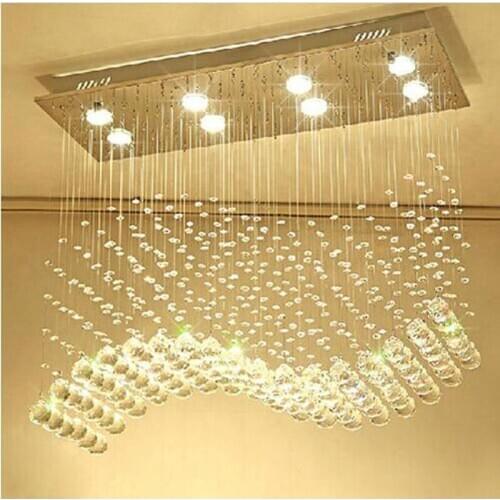 Rectangular crystal lamp restaurant chandelier creative personality modern simplicity bar dining room dining table lighting lamp