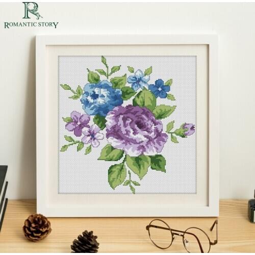 Romantic Story,Cross Stitch Kits Handmade Needlework DIY Embroidery Cross-Stitch Flower home decoration Gift 2114
