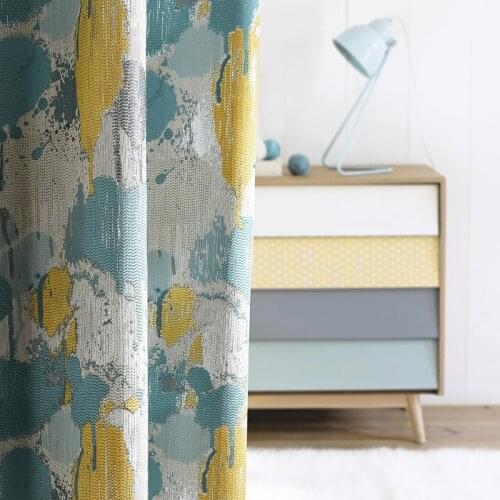 Luxury Curtains for Living Room Bedroom European Semi Blackout Curtain with Geometry Jacquard Creative Drapes Insulating Blinds