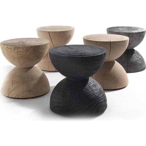 Nordic Solid Wood Side Table Simple Wooden Pile Stool Designer Creative Round Sofa Corner Several Sex Side Cabinet Wooden Pier