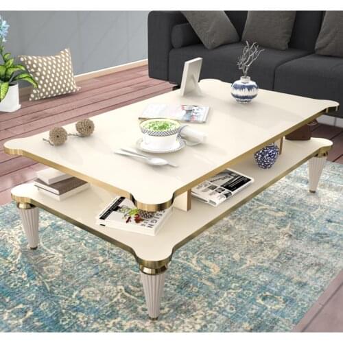 Modern April Medium Tripod Moonstone-Gold coffe table