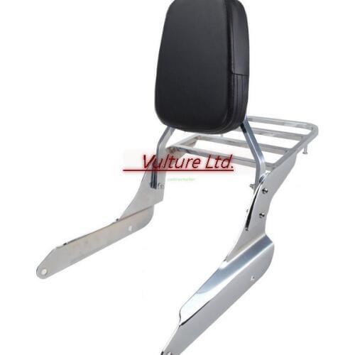 Backrest Sissy Bar With Luggage Rack Chrome For Honda Shadow Vlx 600 1999-2007
