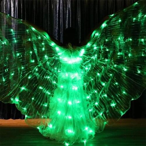 KS59 Stage performance led costumes 6 colors change colorful led light cloak dj wears dance wings luminous butterfly dress cloth