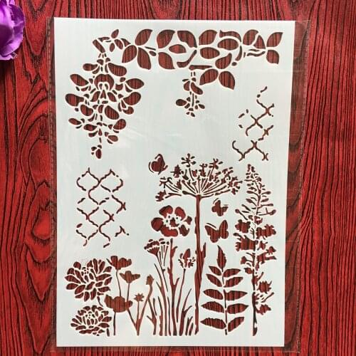 29 * 21cm Plant leaves seaweed DIY Stencils Wall Painting Scrapbook Coloring Embossing Album Decorative Paper Card Template
